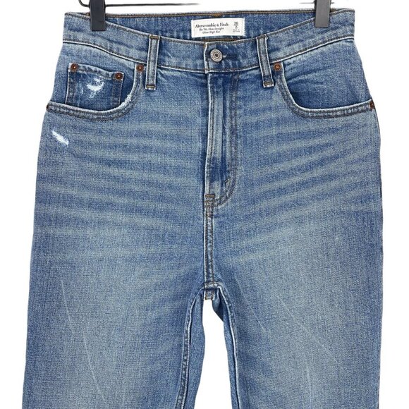 Abercrombie & Fitch Jeans 26 Curve Love 90s Slim Straight Denim Casual Ripped - Picture 2 of 8